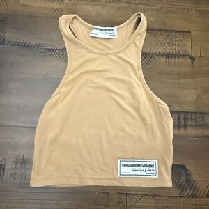 The Giving Movement Tan Tank Racerback Size Small Crop